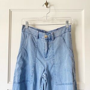 FINAL SALE Carly Jean Los Angeles | Wide Leg Jean Light Wash Released Hem